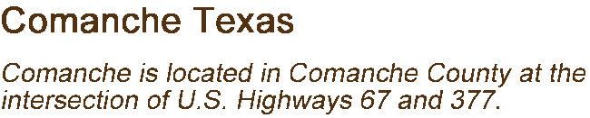Comanche Texas is located ...